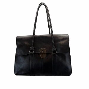 Patricia Nash Vienna Satchel Black Leather Top Handle Shoulder Bag